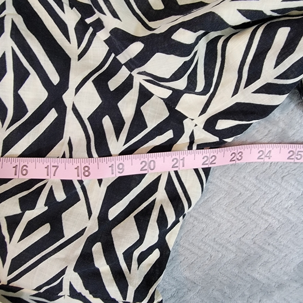 NWT Banana Republic Balloon Sleeve Midi Wrap Dress Black White Geometric XXL - Picture 9 of 10